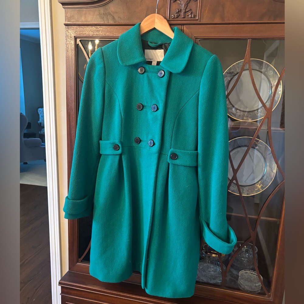 Old Navy Emerald Green Double-Breasted Women's Coat